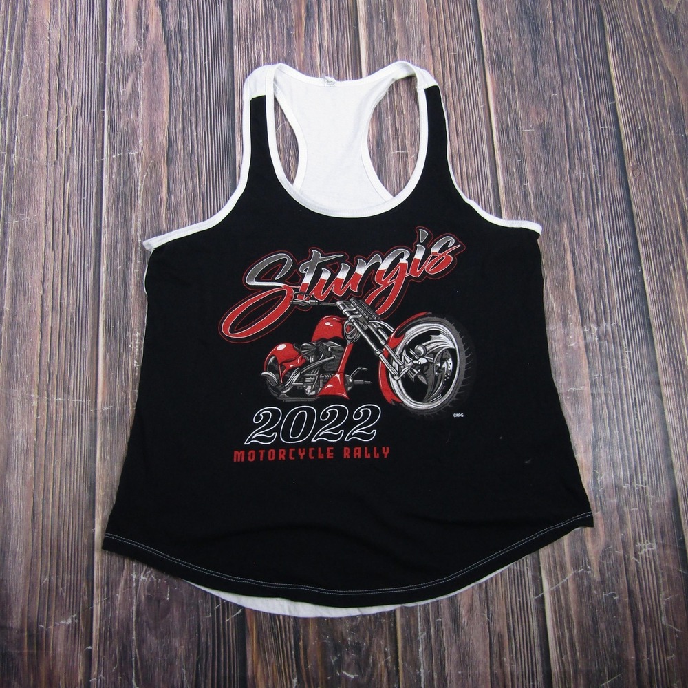 Sturgis Graphic Racerback Tank Top Womens M Black‎ 2022 Motorcycle Rally Biker